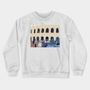 Colosseum in Rome With Tourists in the Way, graphic design Crewneck Sweatshirt